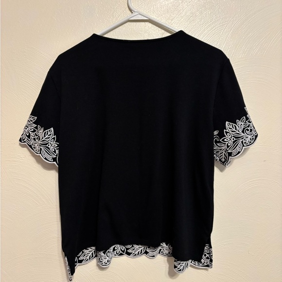 Alfred Dunner Black Boxy Short Sleeve Embellished Tee - Picture 7 of 7